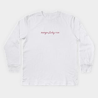 mango sticky rice - maroon red Kids Long Sleeve T-Shirt